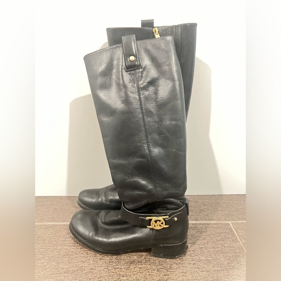 Michael Kors black leather boots - Picture 1 of 4